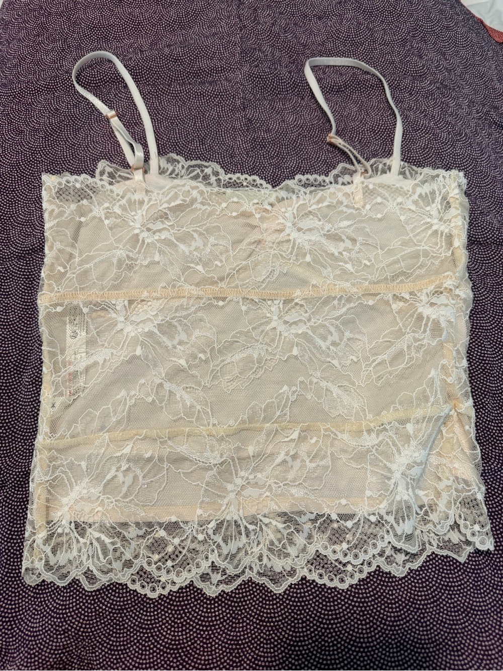 Free People Delicate Lace Cami Tank Top - Cream - Picture 4 of 8